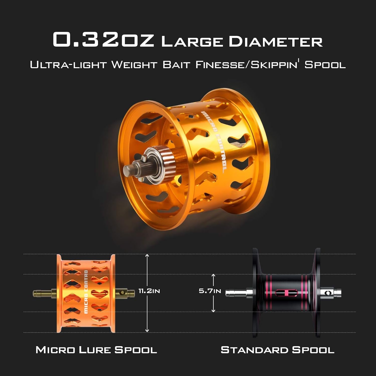 Zephyr Bait Finesse Baitcasting Reel, Carbon Fiber Fishing Reel - Drag Clicker Version, 7.2:1 Gear Ratio Fishing Reel - 5.6Oz Lightweight Bait Finesse System Freshwater Saltwater Casting Reel