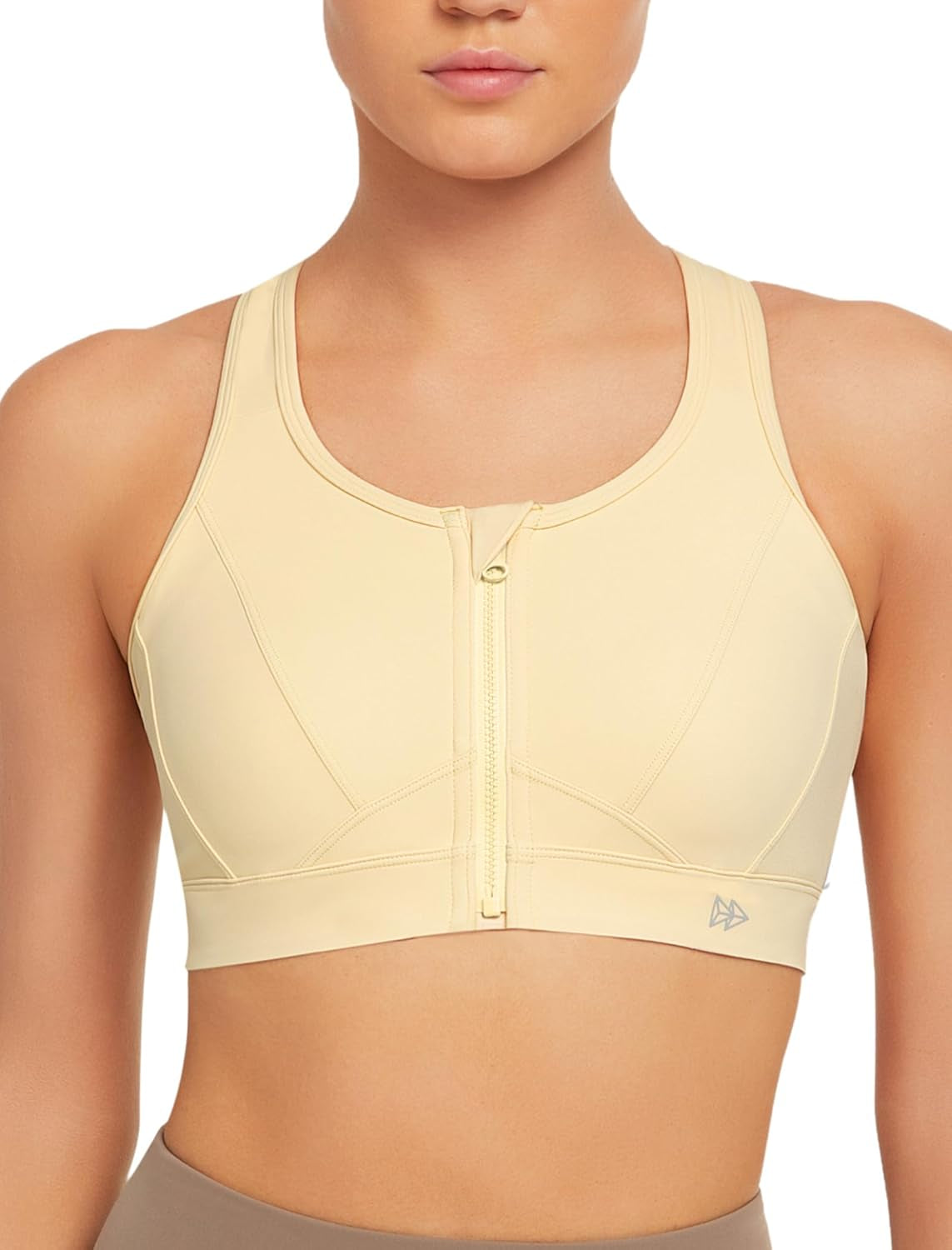 Zip Front Sports Bra - High Impact Sports Bras for Women plus Size Workout Fitness Running