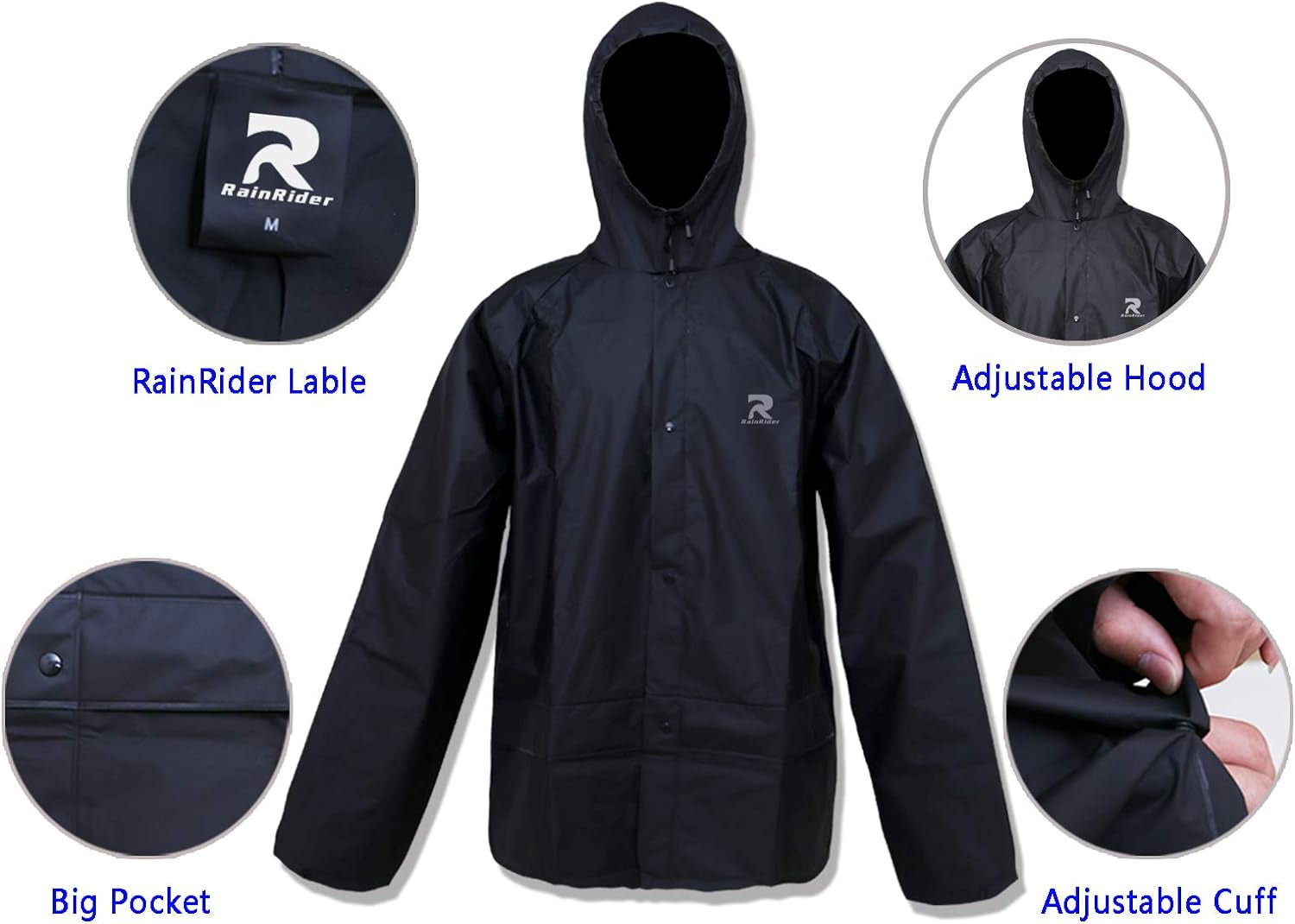 Rain Suit for Men Women Waterproof Ultra-Lite Rain Gear with Pants Reusalbe Portable