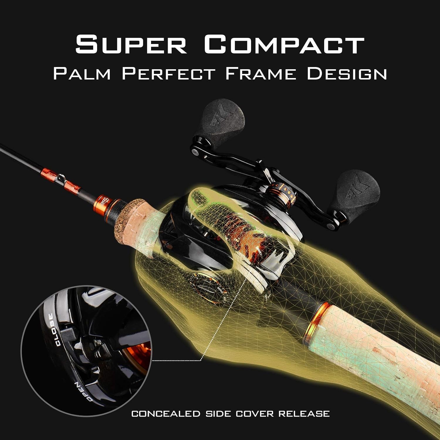 Zephyr Bait Finesse Baitcasting Reel, Carbon Fiber Fishing Reel - Drag Clicker Version, 7.2:1 Gear Ratio Fishing Reel - 5.6Oz Lightweight Bait Finesse System Freshwater Saltwater Casting Reel