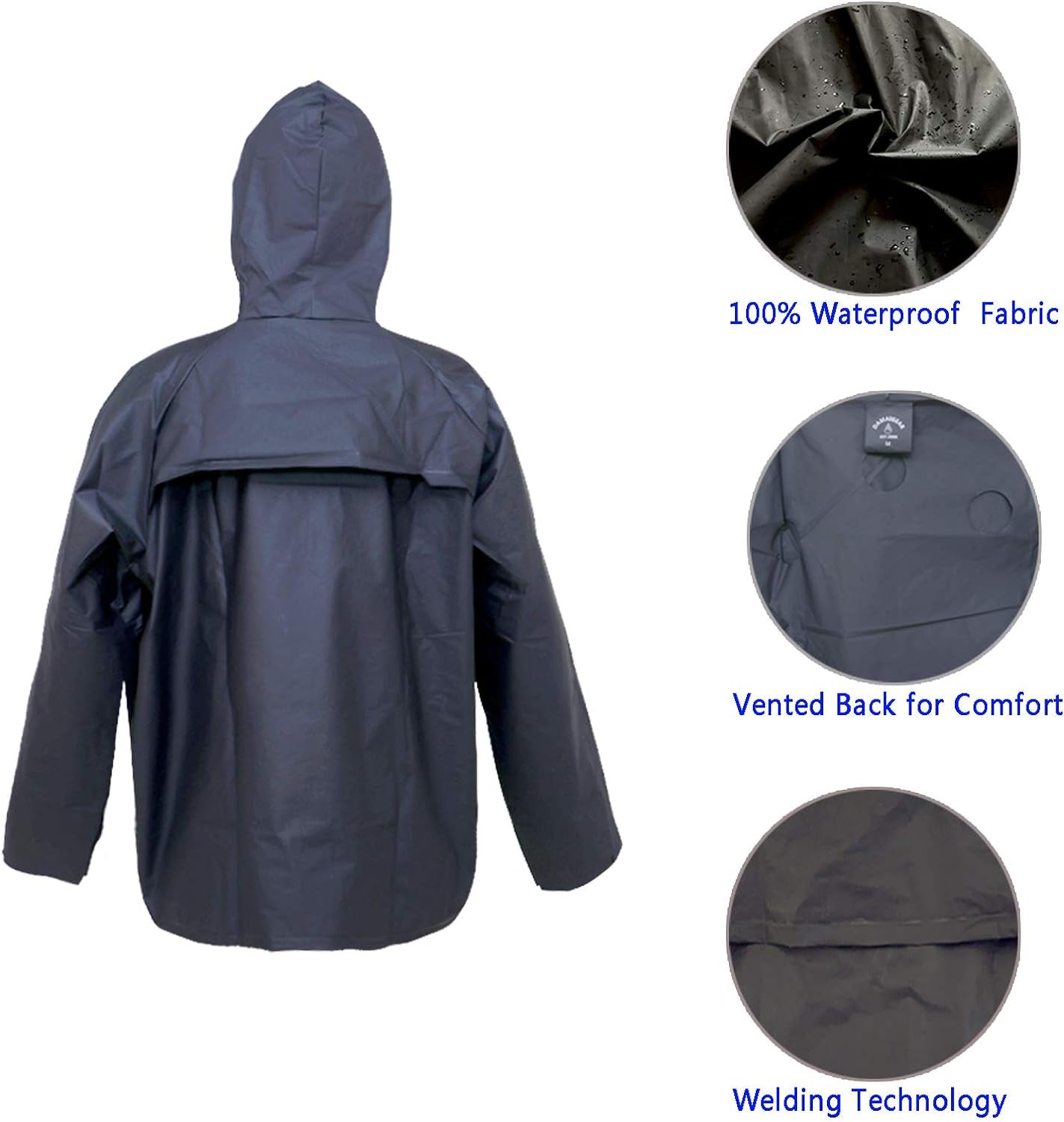 Rain Suit for Men Women Waterproof Ultra-Lite Rain Gear with Pants Reusalbe Portable