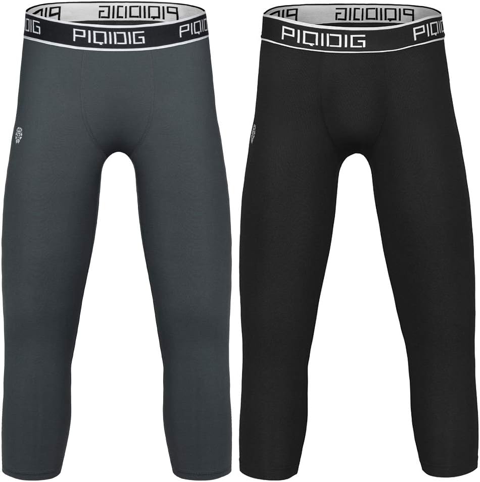Youth Boys Compression Pants 3/4 Basketball Tights Sports Capris Leggings