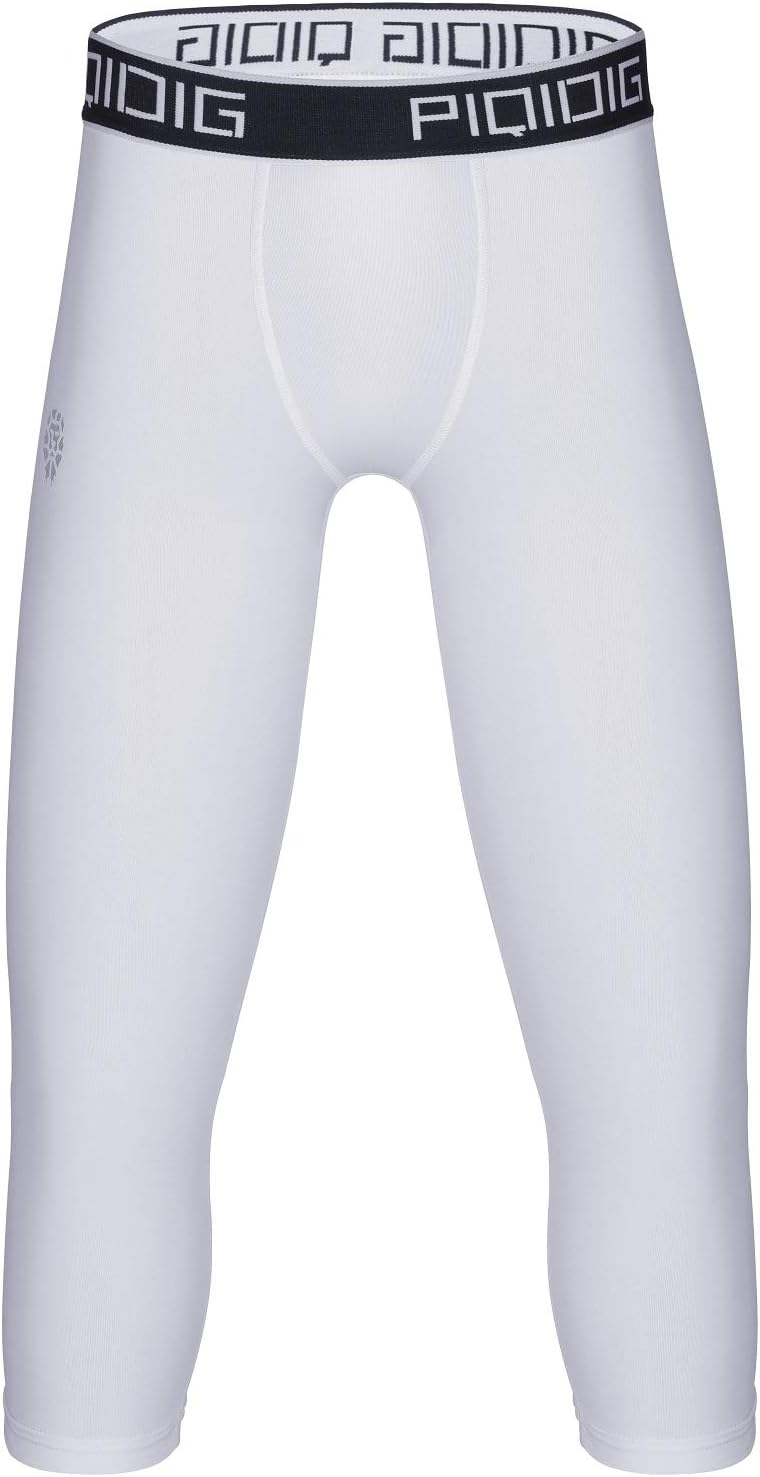 Youth Boys Compression Pants 3/4 Basketball Tights Sports Capris Leggings