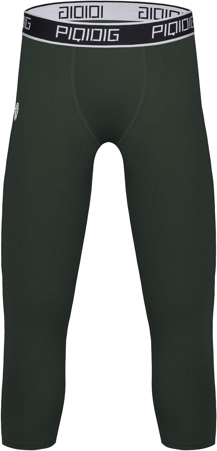 Youth Boys Compression Pants 3/4 Basketball Tights Sports Capris Leggings
