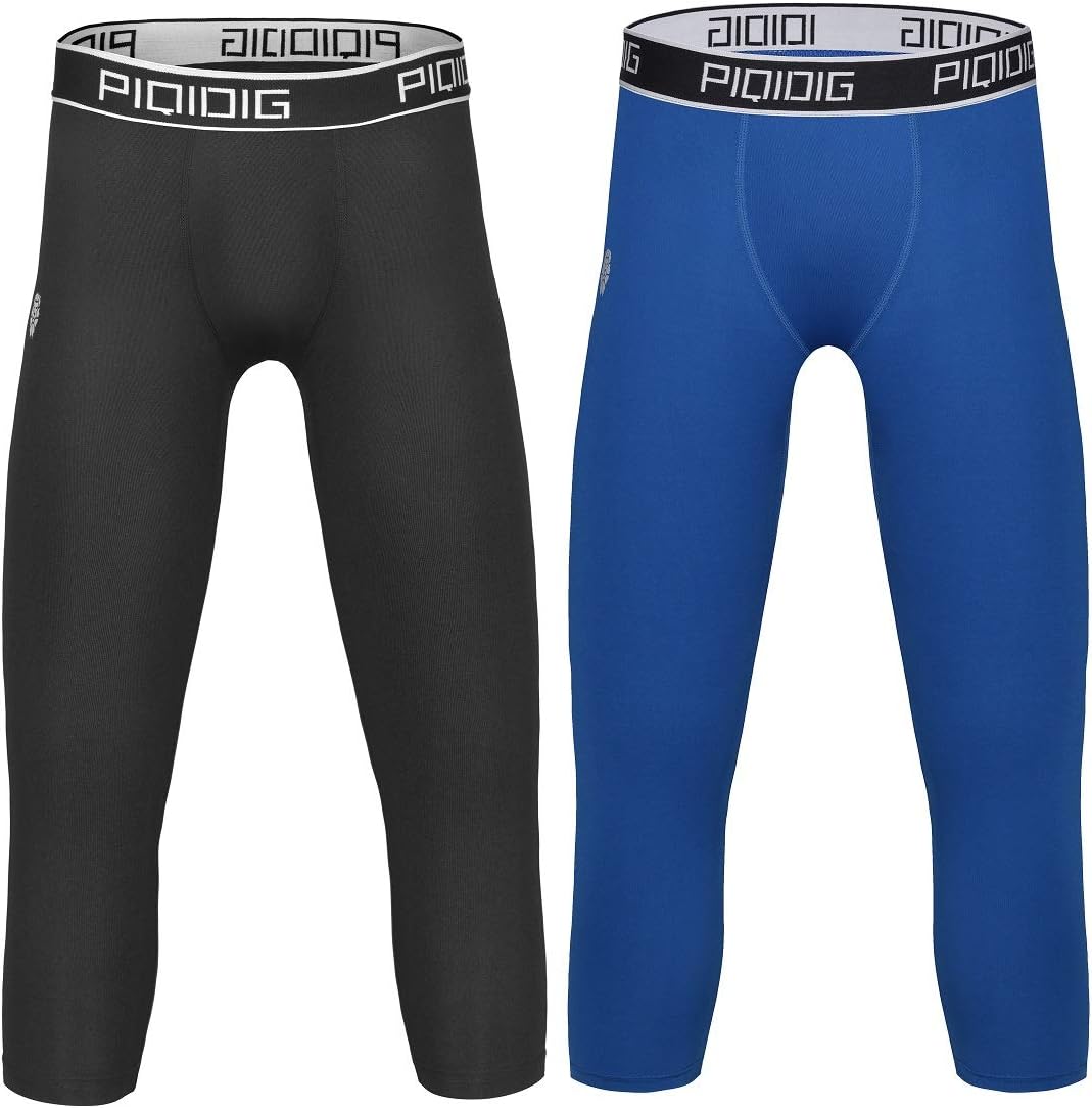 Youth Boys Compression Pants 3/4 Basketball Tights Sports Capris Leggings