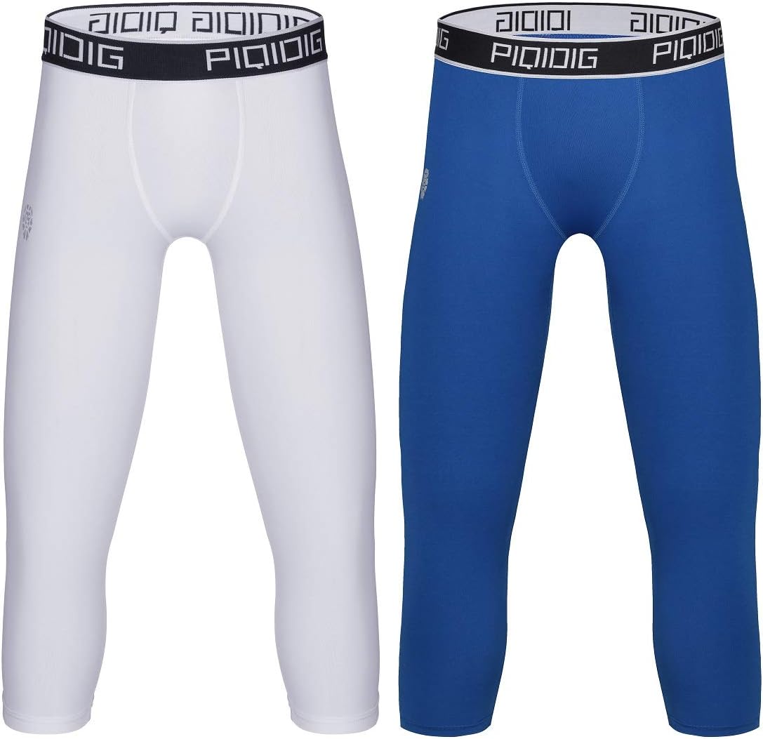 Youth Boys Compression Pants 3/4 Basketball Tights Sports Capris Leggings