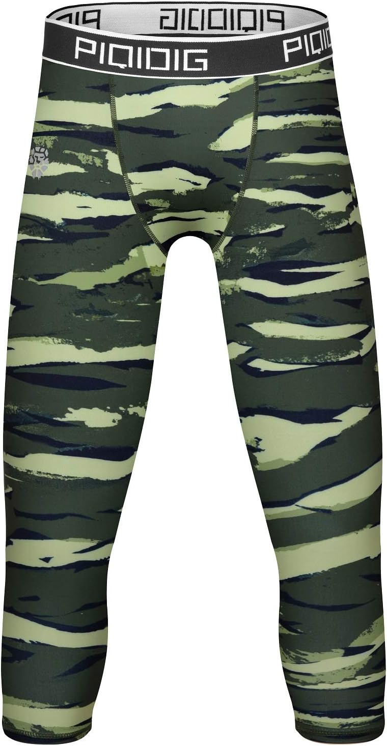 Youth Boys Compression Pants 3/4 Basketball Tights Sports Capris Leggings
