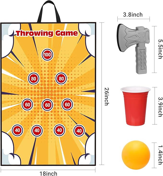 26" Large Dart Board for Kids, Dart Board with Foam Axe, Fun Party Play Game Kids Toys, Indoor/Outdoor Kids Games Toys, Birthday Gifts for 3 4 5 6 7 8 9 10 11 12 Year Old Boys Girl