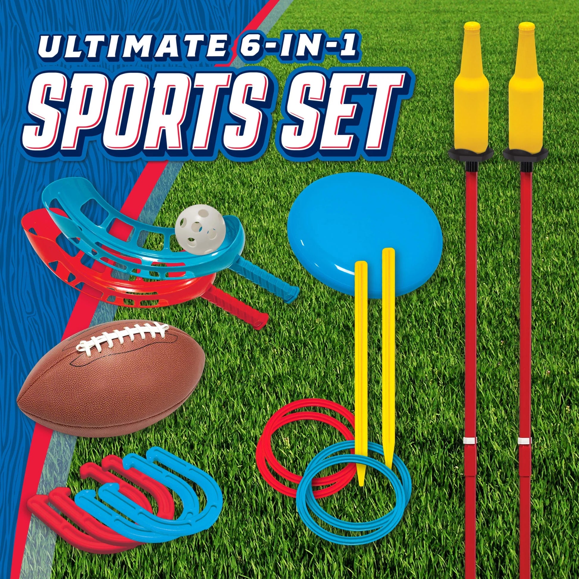 Ultimate 6-In-1 Sports Set, Multi-Game Pack, Outdoor Play, for All Ages, by