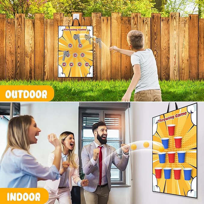 26" Large Dart Board for Kids, Dart Board with Foam Axe, Fun Party Play Game Kids Toys, Indoor/Outdoor Kids Games Toys, Birthday Gifts for 3 4 5 6 7 8 9 10 11 12 Year Old Boys Girl
