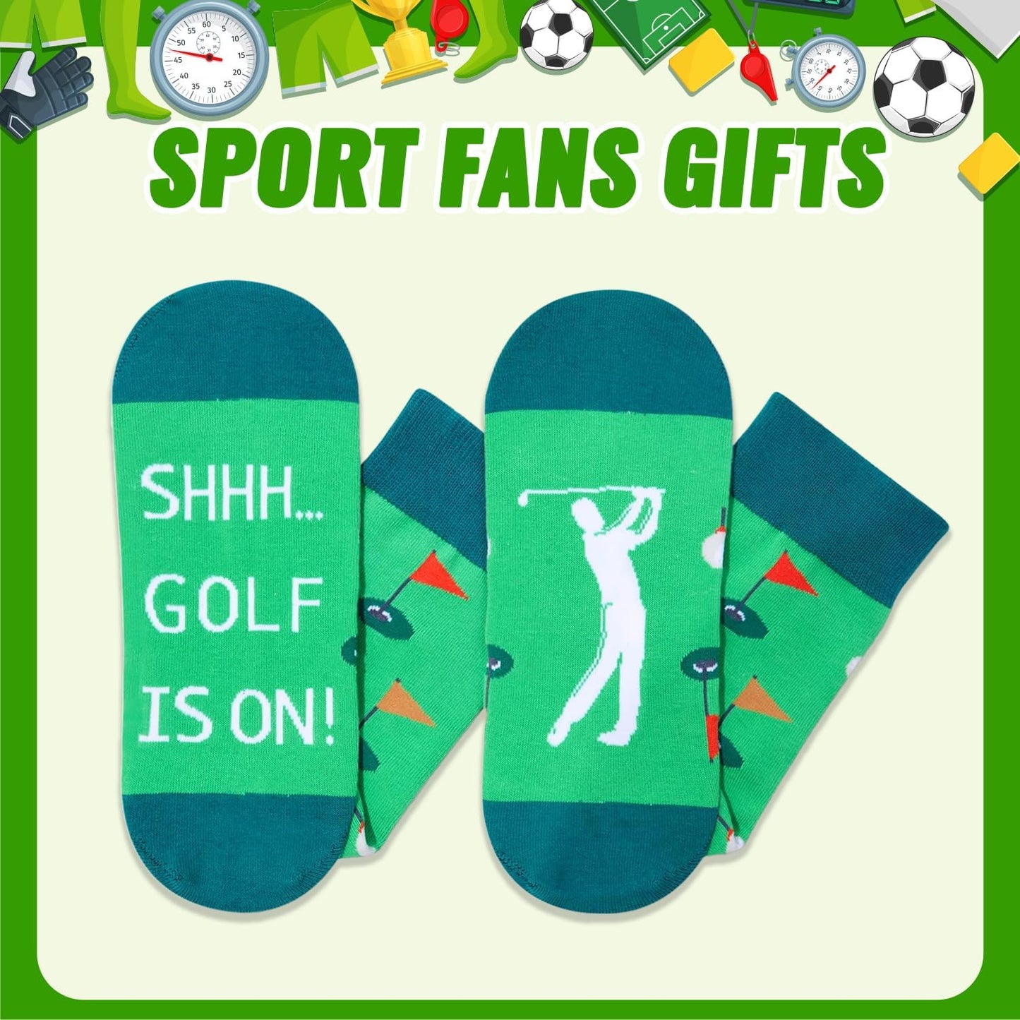 Sports Gifts - Golf, Football, Race Car Gifts; Car Racing Socks for Men