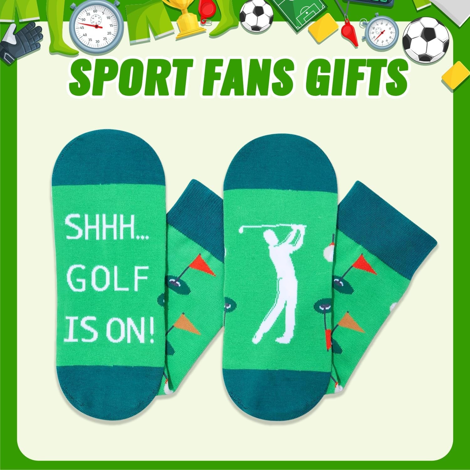 Sports Gifts - Golf, Football, Race Car Gifts; Car Racing Socks for Men