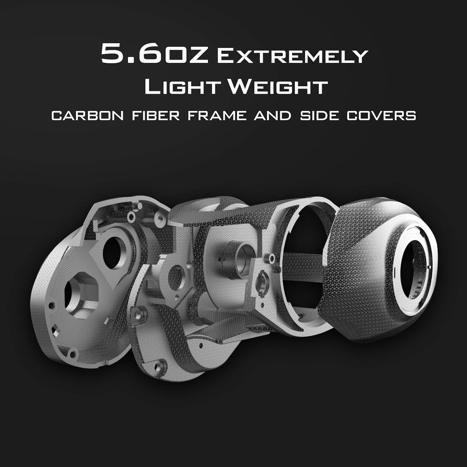Zephyr Bait Finesse Baitcasting Reel, Carbon Fiber Fishing Reel - Drag Clicker Version, 7.2:1 Gear Ratio Fishing Reel - 5.6Oz Lightweight Bait Finesse System Freshwater Saltwater Casting Reel